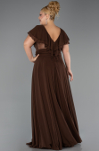 Abendkleid in Übergröße Lang Chiffon Braun ABU032
