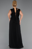 Abendgarderobe in Großen Größen Lang Chiffon Schwarz ABU6557