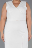 Partykleid in Übergröße Midi Weiß ABK2690