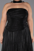 Abendkleid in Übergröße Lang Chiffon Schwarz ABU5958