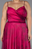 Abschlusskleid In Übergröße Lang Fuchsie ABU6558