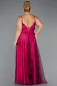 Abschlusskleid In Übergröße Lang Fuchsie ABU6558