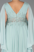 Kleider in Großen Größen Lang Chiffon Minzgrün ABU4638