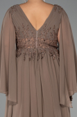Kleider in Großen Größen Lang Chiffon Nerzbraun ABU4638
