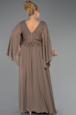 Kleider in Großen Größen Lang Chiffon Nerzbraun ABU4638
