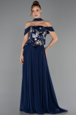 Abendkleid Lang Chiffon Marineblau ABU6588