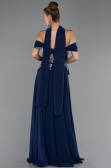 Abendkleid Lang Chiffon Marineblau ABU6588