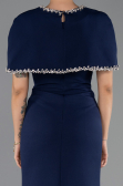 Abendkleid im Meerjungfrau-Stil Lang Marineblau ABU6591
