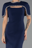 Abendkleid im Meerjungfrau-Stil Lang Marineblau ABU6591