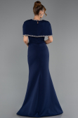 Abendkleid im Meerjungfrau-Stil Lang Marineblau ABU6591