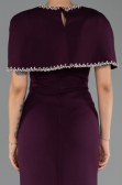 Abendkleid im Meerjungfrau-Stil Lang Pflaume ABU6591