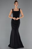 Abendkleid im Meerjungfrau-Stil Lang Schwarz ABU6591