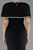 Abendkleid im Meerjungfrau-Stil Lang Schwarz ABU6591