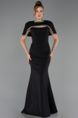 Abendkleid im Meerjungfrau-Stil Lang Schwarz ABU6591