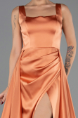 Abschlusskleid Lang Satin Orange ABU6572