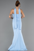 Abendkleid im Meerjungfrau-Stil Lang Eisblau ABU6575