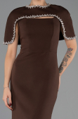 Abendkleid im Meerjungfrau-Stil Lang Braun ABU6591