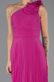 Abendkleid Lang Chiffon Fuchsie ABU6593