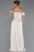 Abschlusskleid Lang Chiffon Beige ABU6602