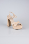 Plateauschuhe Leder Hautfarben ABD2104