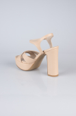 Plateauschuhe Leder Hautfarben ABD2104