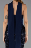 Abendkleid im Meerjungfrau-Stil Lang Marineblau ABU6620