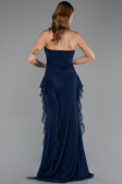 Abendkleid im Meerjungfrau-Stil Lang Spitze Marineblau ABU6621