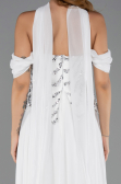 Abendkleid Lang Chiffon Weiß ABU6532