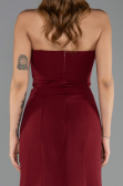 Abendkleid im Meerjungfrau-Stil Lang Weinrot ABU6526