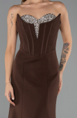 Abendkleid im Meerjungfrau-Stil Lang Braun ABU6526