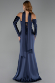 Abendkleid Lang Satin Marineblau ABU6616