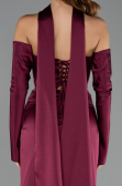 Abendkleid Lang Satin Kirschrot ABU6616