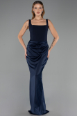 Abschlusskleid Lang Satin Marineblau ABU5990