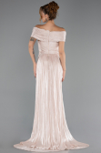 Abschlusskleid Lang Chiffon Beige ABU6581