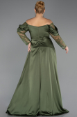 Kleider in Großen Größen Lang Satin Khaki ABU5261
