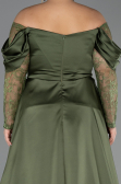 Kleider in Großen Größen Lang Satin Khaki ABU5261