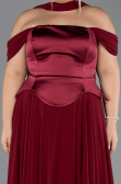 Weinrot Abendgarderobe İn Großen Größen Chiffon Lang ABU5551