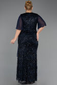 Abendkleid in Übergröße Lang Schuppig Marineblau ABU6373
