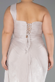 Abendkleid in Übergröße Lang Chiffon Nerzbraun ABU6631