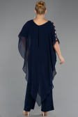 Kleider in Großen Größen Chiffon Marineblau ABT080