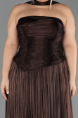 Abendkleid in Übergröße Lang Chiffon Braun ABU5958