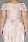 Abendkleid in Übergröße Lang Chiffon Beige ABU6604