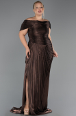 Kleider in Großen Größen Lang Chiffon Braun ABU6604