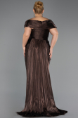 Kleider in Großen Größen Lang Chiffon Braun ABU6604