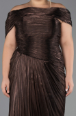 Kleider in Großen Größen Lang Chiffon Braun ABU6604