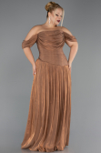 Abendkleid in Übergröße Lang Chiffon Kupfer ABU6603