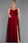 Abschlusskleid In Übergröße Lang Weinrot ABU6558