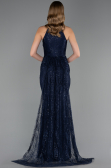Abendkleid Lang Spitze Marineblau ABU6084