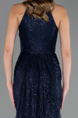 Abendkleid Lang Spitze Marineblau ABU6084