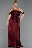 Abendkleid in Übergröße Lang Chiffon Weinrot ABU6685